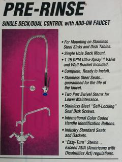 Fisher Pre-Rinse Gun Bench Mount - New - $995 + GST